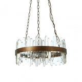 Acrylic Chandelier with Copper Band, Copper, Iron, Copper