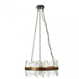 Acrylic Chandelier with Copper Band, Copper, Iron, Copper