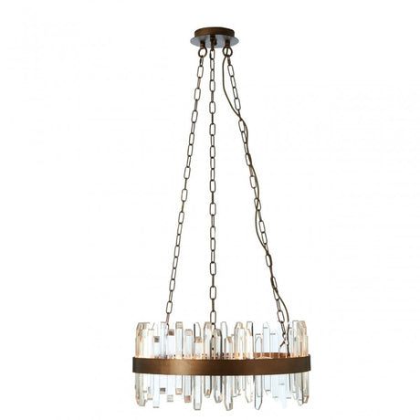Acrylic Chandelier with Copper Band, Copper, Iron, Copper