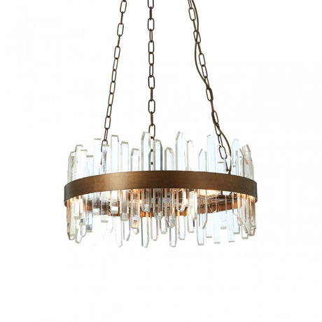 Acrylic Chandelier with Copper Band, Copper, Iron, Copper