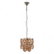 Rydello Small Amber Glass Chandelier, Glass, Iron, Orange