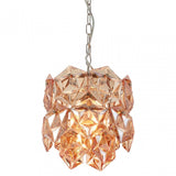 Rydello Small Amber Glass Chandelier, Glass, Iron, Orange