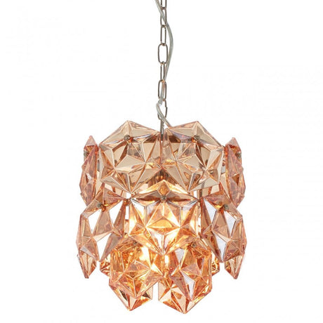 Rydello Small Amber Glass Chandelier, Glass, Iron, Orange