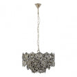 Rydello Smoked Grey Glass Chandelier, Iron, Nickel, Grey