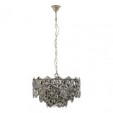 Rydello Smoked Grey Glass Chandelier, Iron, Nickel, Grey