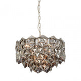 Rydello Smoked Grey Glass Chandelier, Iron, Nickel, Grey