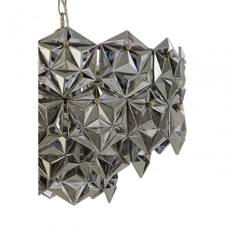 Rydello Smoked Grey Glass Chandelier, Iron, Nickel, Grey