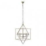 Kamara Square Design Chandelier, Stainless Steel, Silver