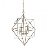 Kamara Square Design Chandelier, Stainless Steel, Silver