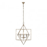 Kamara Square Design Chandelier, Stainless Steel, Silver