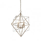 Kamara Square Design Chandelier, Stainless Steel, Silver