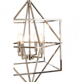 Kamara Square Design Chandelier, Stainless Steel, Silver