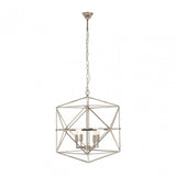 Kamara Hexagonal Chandelier, Stainless Steel, Silver