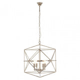 Kamara Hexagonal Chandelier, Stainless Steel, Silver