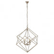 Kamara Double Box Design Chandelier, Stainless Steel, Silver