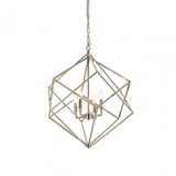 Kamara Double Box Design Chandelier, Stainless Steel, Silver