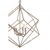 Kamara Double Box Design Chandelier, Stainless Steel, Silver