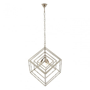 Kamara Multi Box Design Chandelier, Stainless Steel, Silver