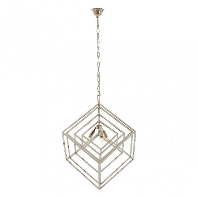 Kamara Multi Box Design Chandelier, Stainless Steel, Silver