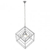 Kamara Multi Box Design Chandelier, Stainless Steel, Silver