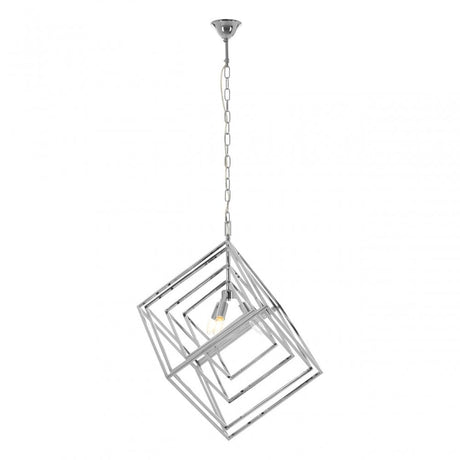 Kamara Multi Box Design Chandelier, Stainless Steel, Silver
