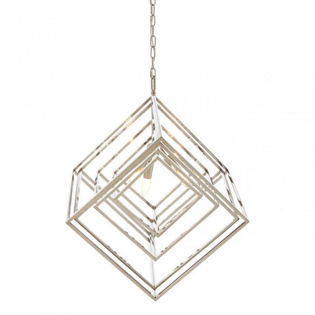 Kamara Multi Box Design Chandelier, Stainless Steel, Silver