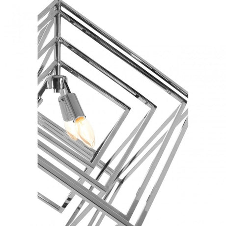 Kamara Multi Box Design Chandelier, Stainless Steel, Silver