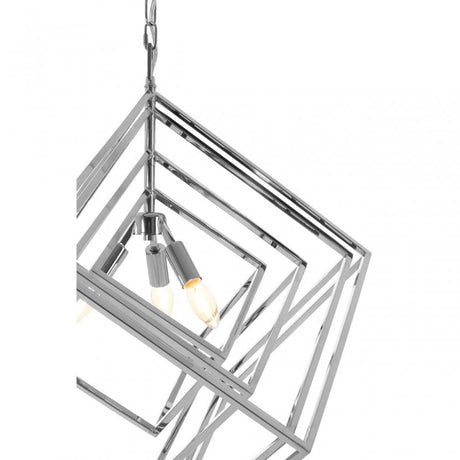 Kamara Multi Box Design Chandelier, Stainless Steel, Silver