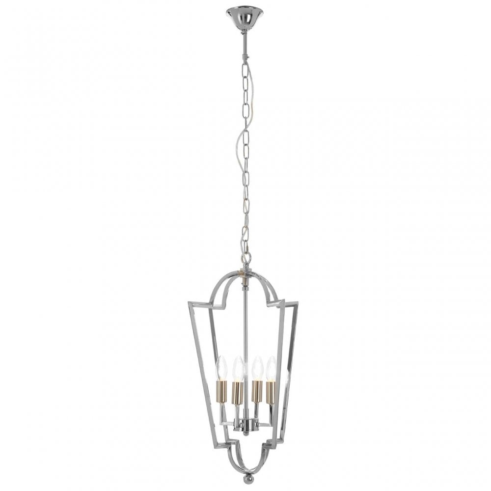 Venice Tapered Chandelier, Stainless Steel, Silver