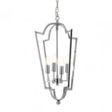 Venice Tapered Chandelier, Stainless Steel, Silver
