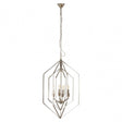 Venice Hexagonal Chandelier, Stainless Steel, Silver