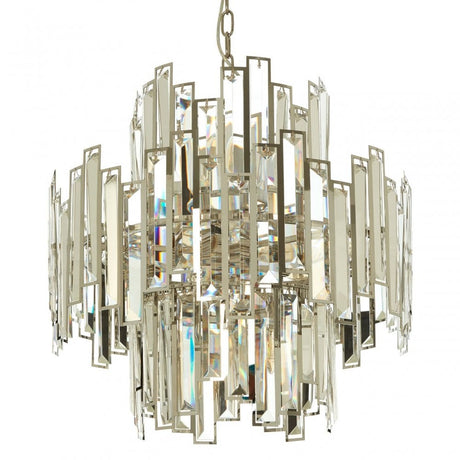 Kelona Small Chandelier, Crystal, Stainless Steel