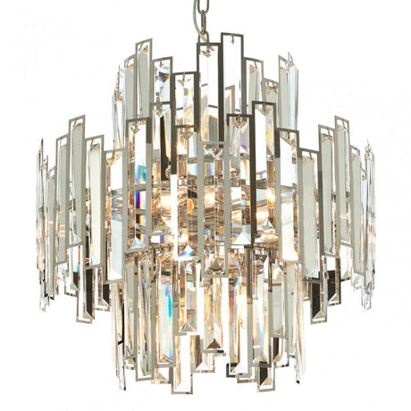 Kelona Small Chandelier, Crystal, Stainless Steel
