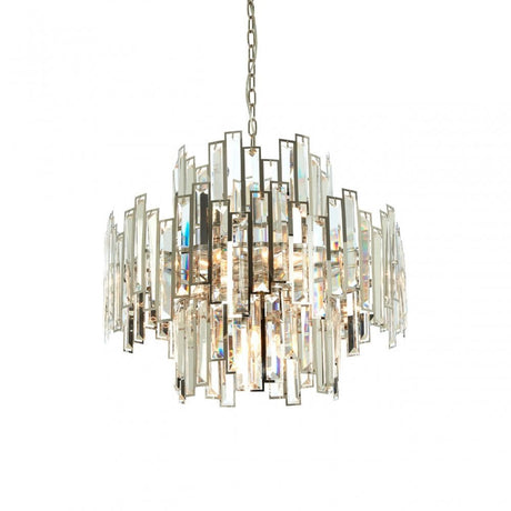 Kelona Large Chandelier, Crystal, Stainless Steel, Silver