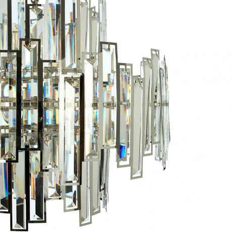 Kelona Large Chandelier, Crystal, Stainless Steel, Silver