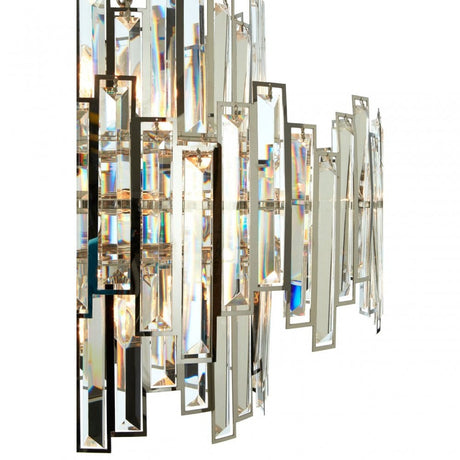Kelona Large Chandelier, Crystal, Stainless Steel, Silver