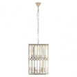 Marentina Cylindrical Chandelier, Crystal, Stainless Steel, Silver