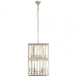 Marentina Cylindrical Chandelier, Crystal, Stainless Steel, Silver