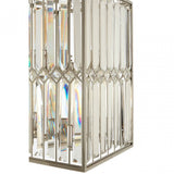 Marentina Cylindrical Chandelier, Crystal, Stainless Steel, Silver