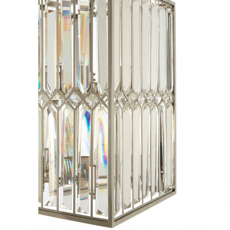 Marentina Cylindrical Chandelier, Crystal, Stainless Steel, Silver
