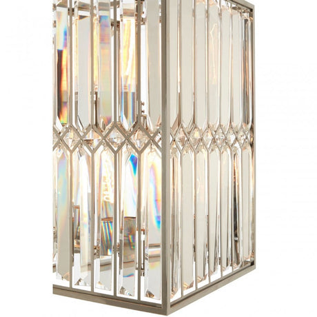 Marentina Cylindrical Chandelier, Crystal, Stainless Steel, Silver