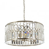 Marentina Round Chandelier, Crystal, Stainless Steel, Silver