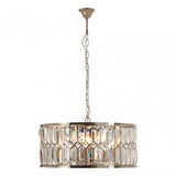 Marentina Round Chandelier, Crystal, Stainless Steel, Silver