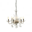 Murano 6 Bulb Clear Crystal Chandelier, Chrome, Glass, Iron, K9 Crystal, Clear