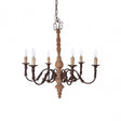 Paulette Chandelier, Wood, Brown