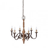 Paulette Chandelier, Wood, Brown