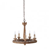 Paxton Chandelier, Wood, Brown