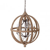 Pia Chandelier, Wood, Brown