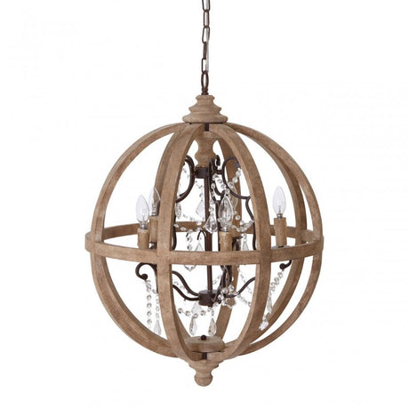 Pia Chandelier, Wood, Brown