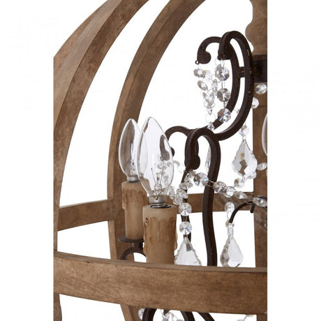 Pia Chandelier, Wood, Brown